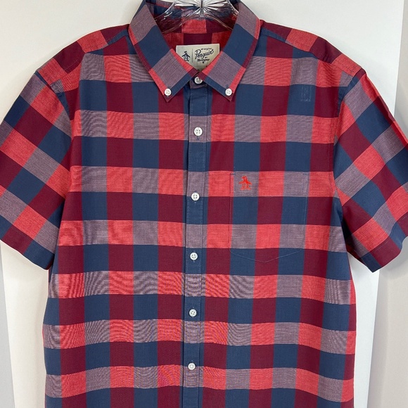 Original Penguin Men's Size L Short Sleeve Button Down Shirt - Picture 1 of 6